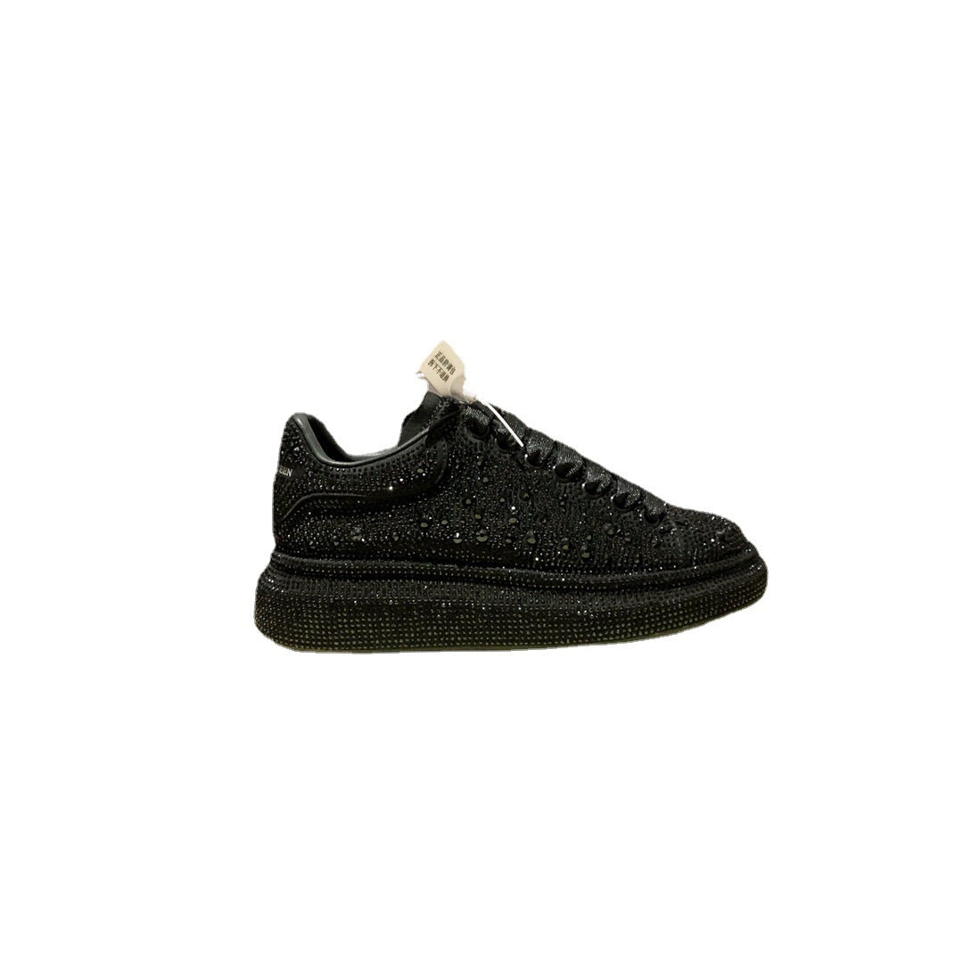 Women's Diamond White Platform Heightened Easy Wear Casual Shoes