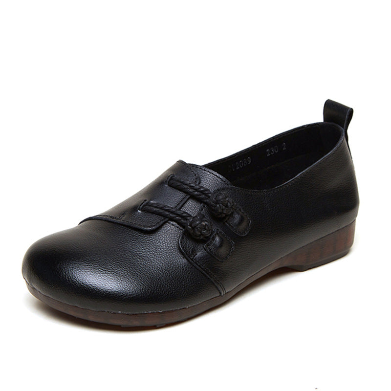 Women's Cowhide Beef Tendon Soft Bottom Mom Flat Women's Shoes