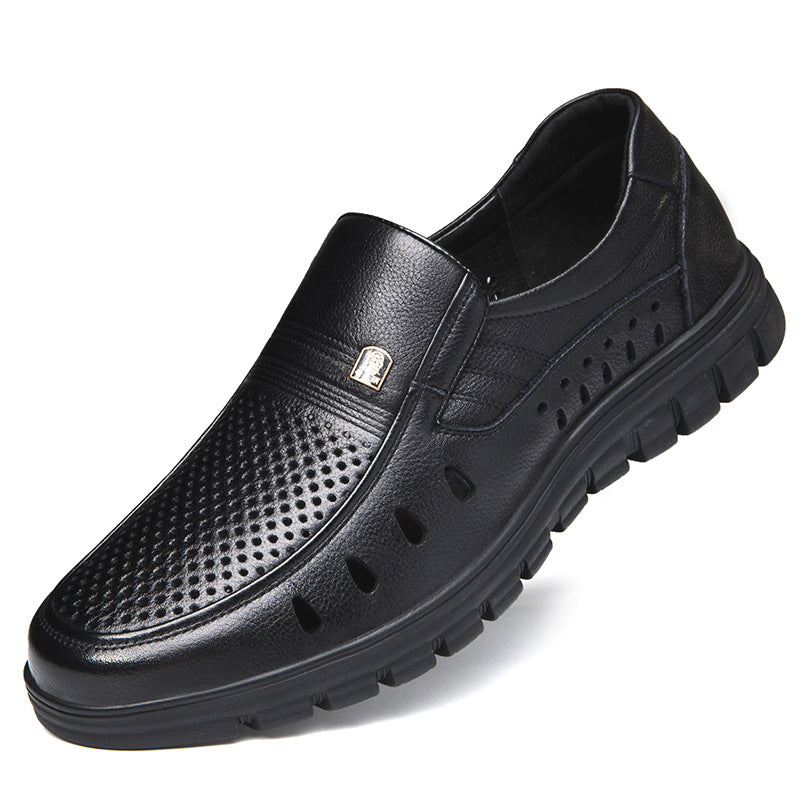 Men's First Layer Cowhide Slip-on Soft Bottom Men's Business Leather Shoes