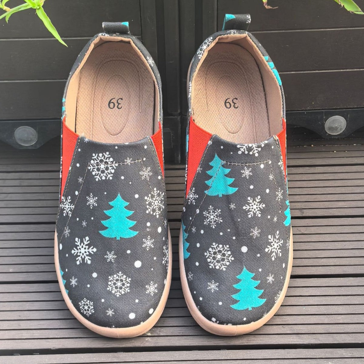 Women's Christmas Cloth Plus Size Comfortable Printed Casual Shoes