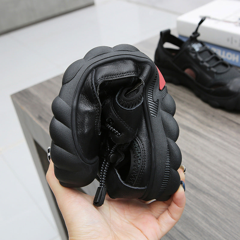 Men's Summer Genuine Closed Toe Breathable Mesh Sandals