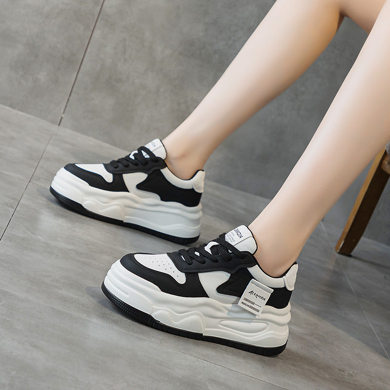 Women's Head White Stitching Platform Sports Leisure Casual Shoes