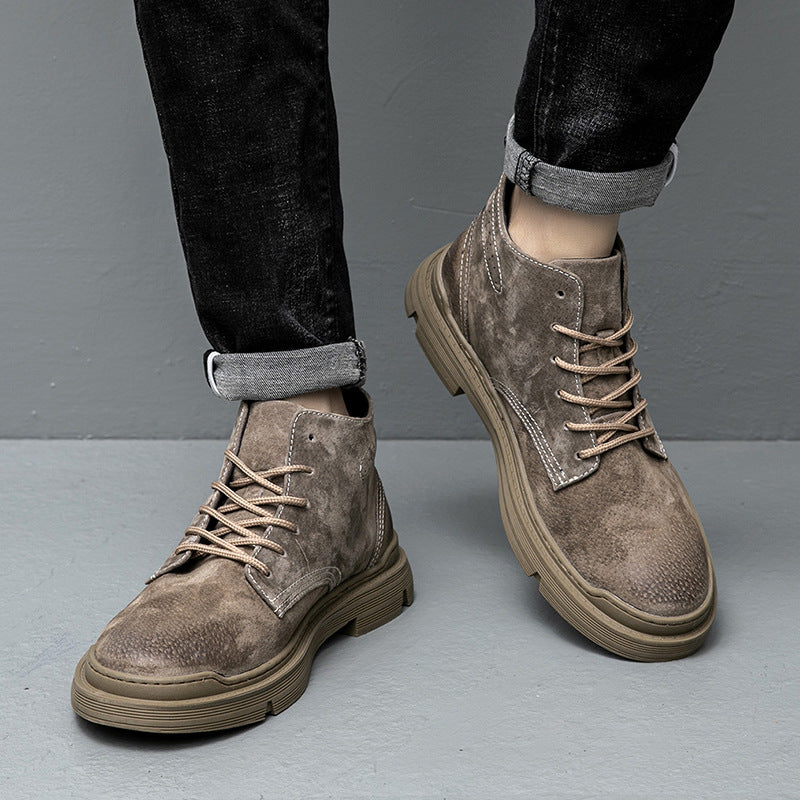 Men's Spring Height Increasing British Street Style Boots