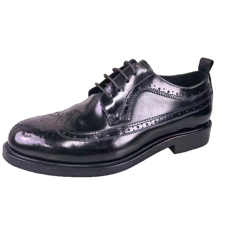 Men's Handmade Good Year Cordovan Brogue Genuine Outsole Business Leather Shoes