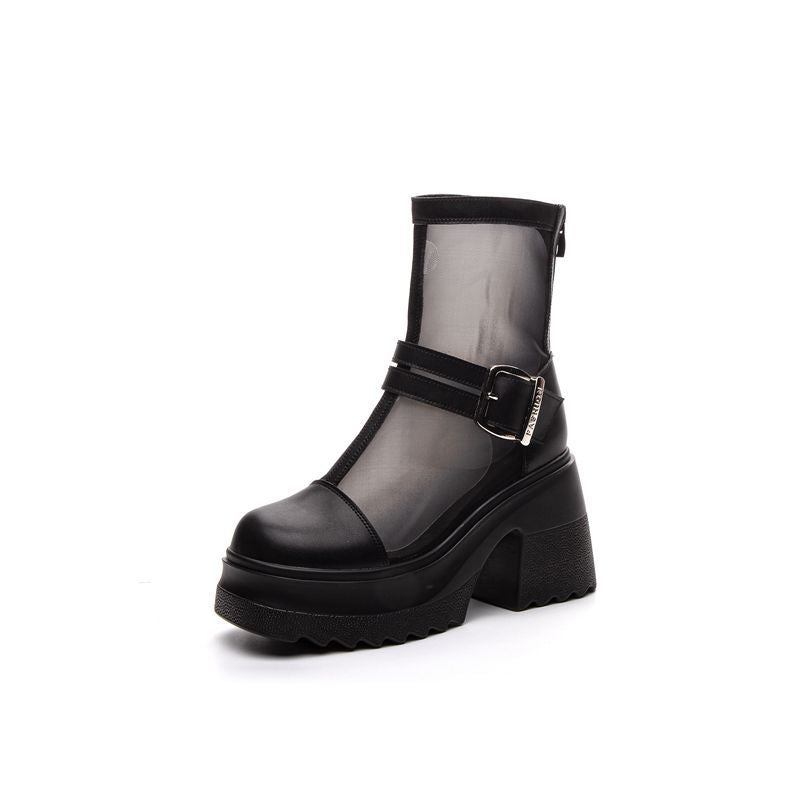 Women's Height Increasing Breathable Mesh Muffin Thick Heels