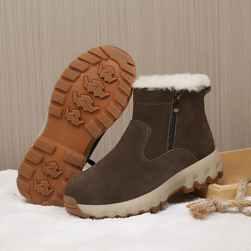 Men's Integrated Winter Warm Thickened Wool Outdoor Men's Shoes