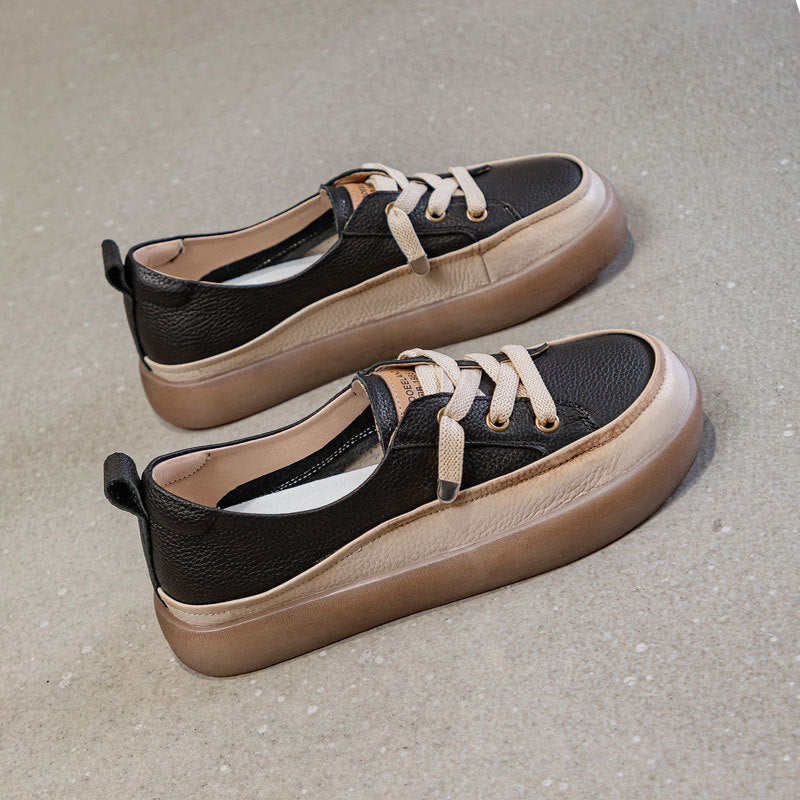 Women's & Men's Spring Plus Size Summer Breathable Cowhide Casual Shoes
