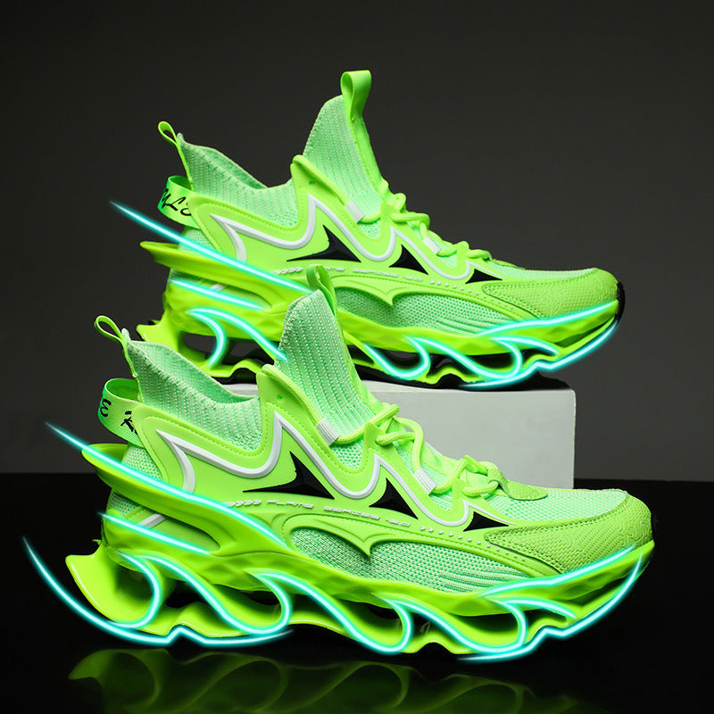 Men's Innovative Green Blade Running Fashion Sneakers