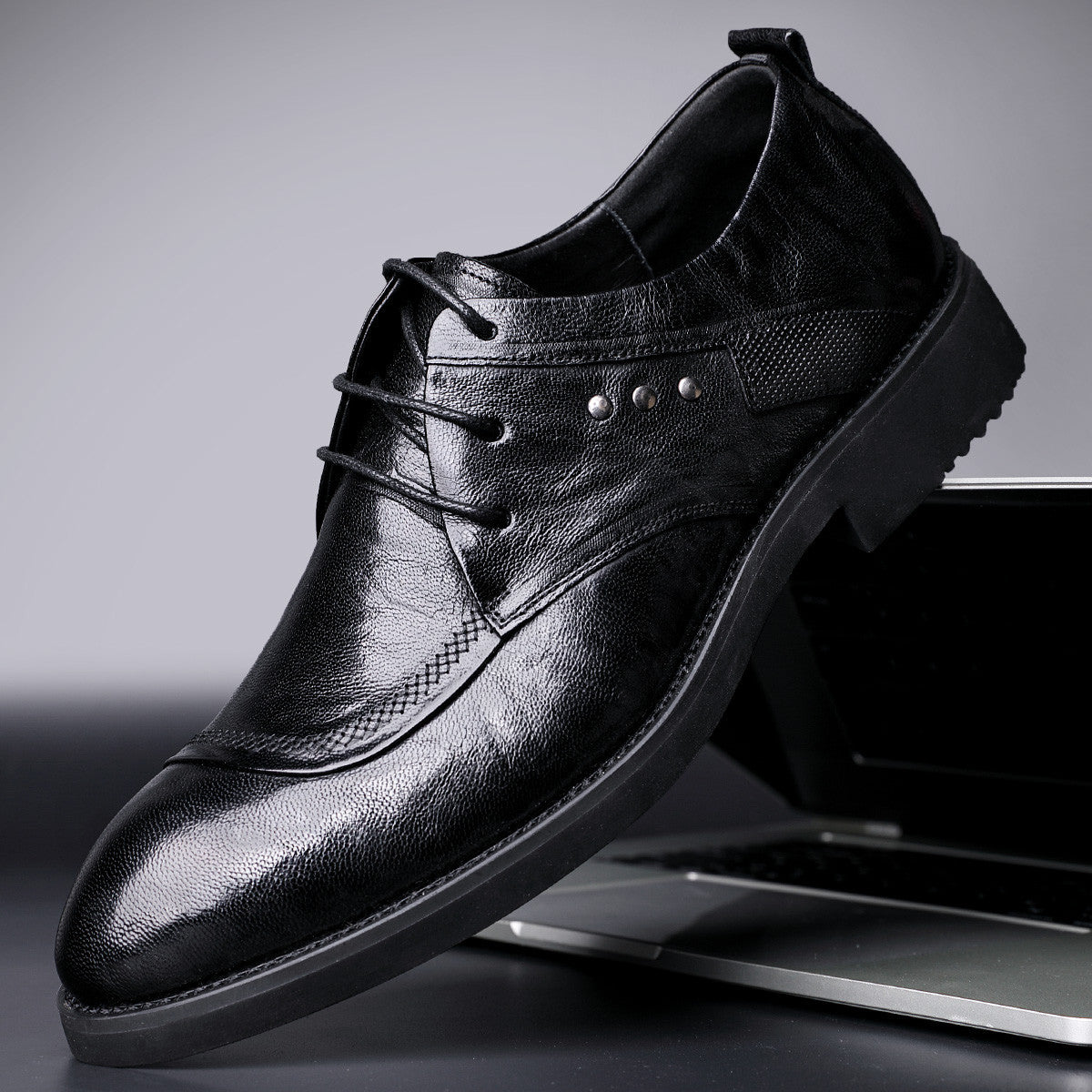 Men's Comfortable Low Top Business British Style Leather Shoes