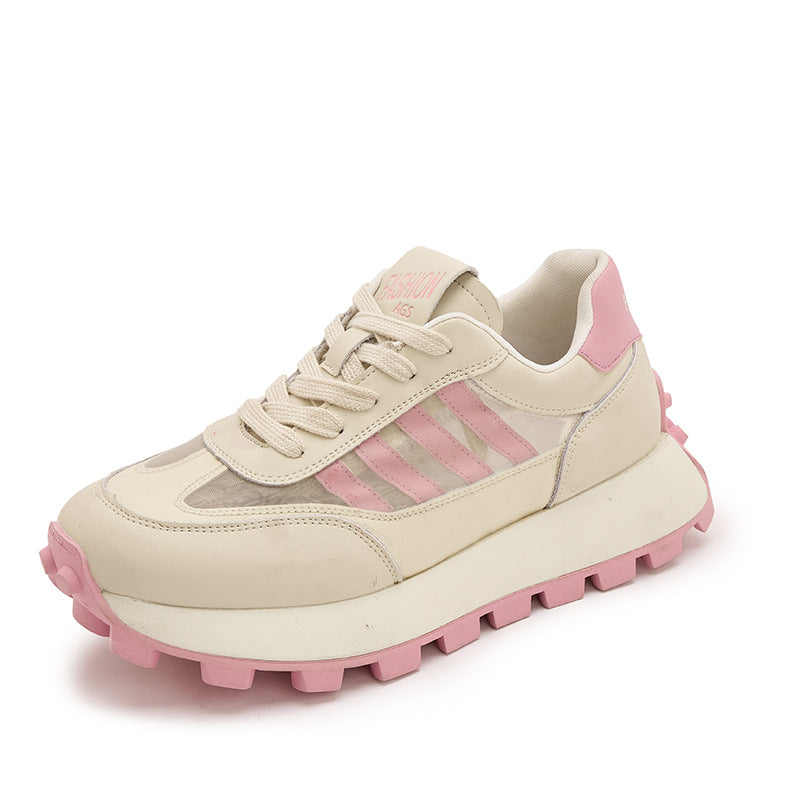 Women's White For Dad Versatile Hidden Platform Sneakers