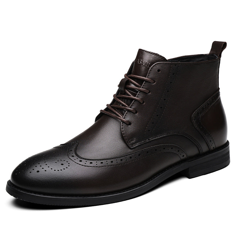 Men's Martin Breathable Ankle British Style Brogue Boots