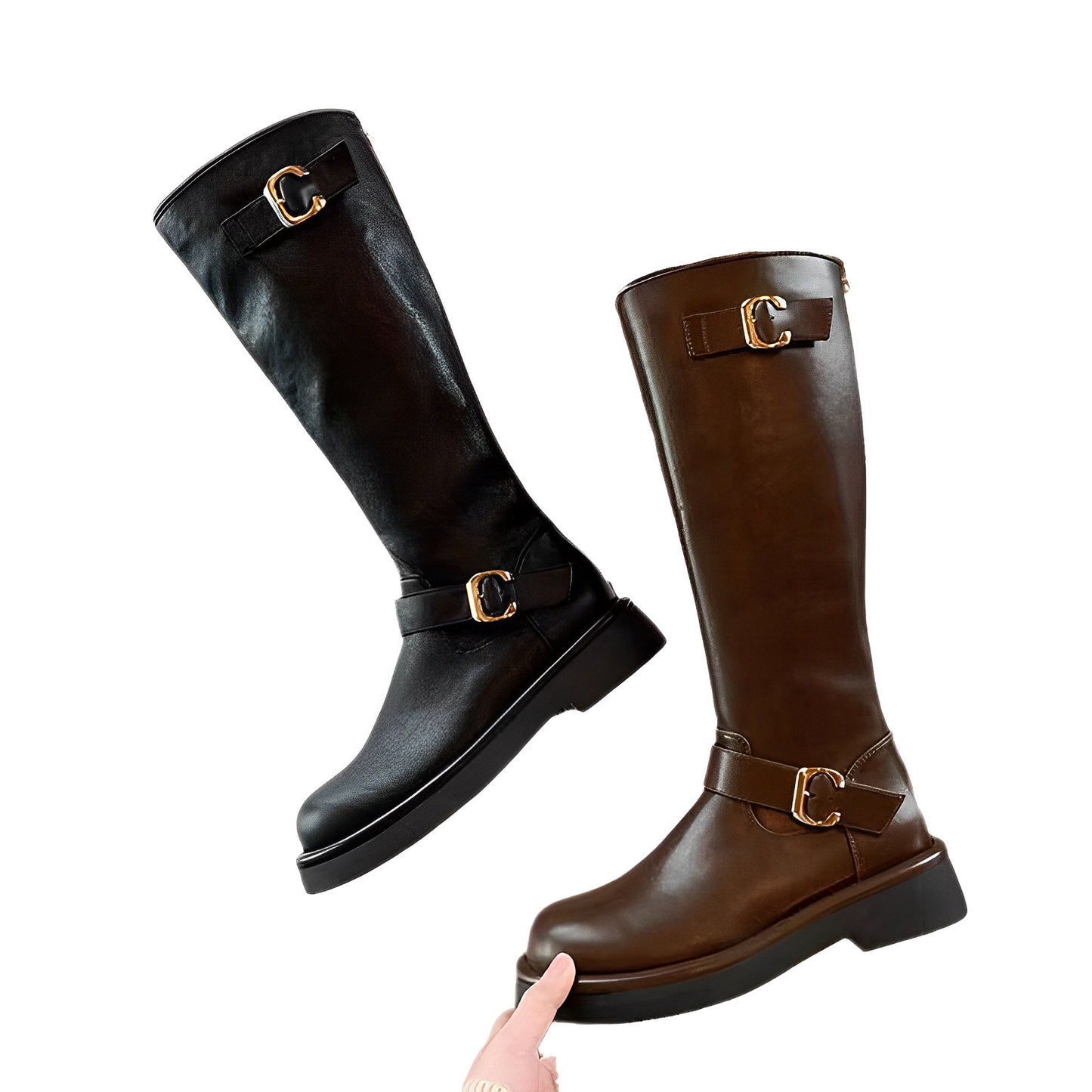 Women's Platform Below The Knee Tall Knight Boots