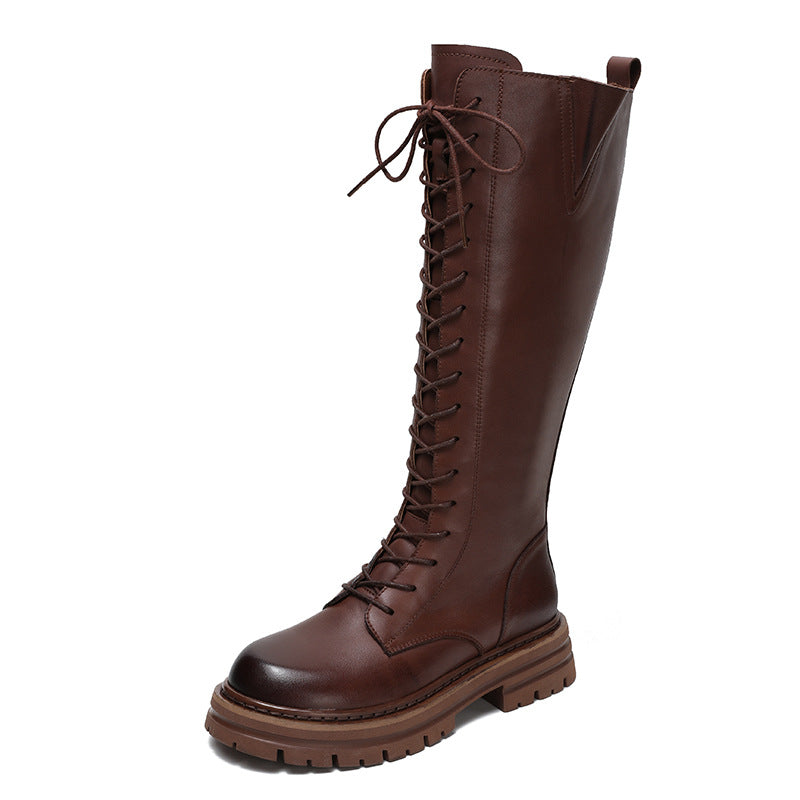 Women's First Layer Cowhide Genuine Thick Bottom Boots