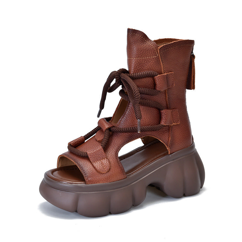 Women's Activity Price Top Layer Cowhide Platform Boots