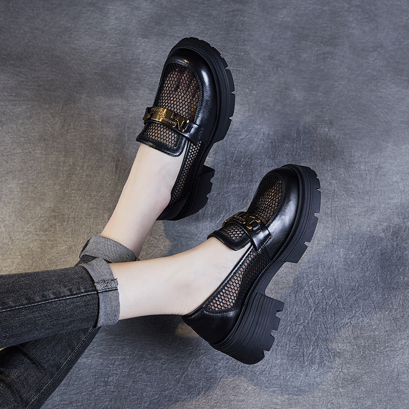 Women's Mesh Surface Platform Summer Breathable Slip-on Loafers