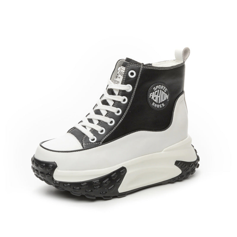 Women's Winter Genuine Elevator Platform Wedge White Women's Shoes