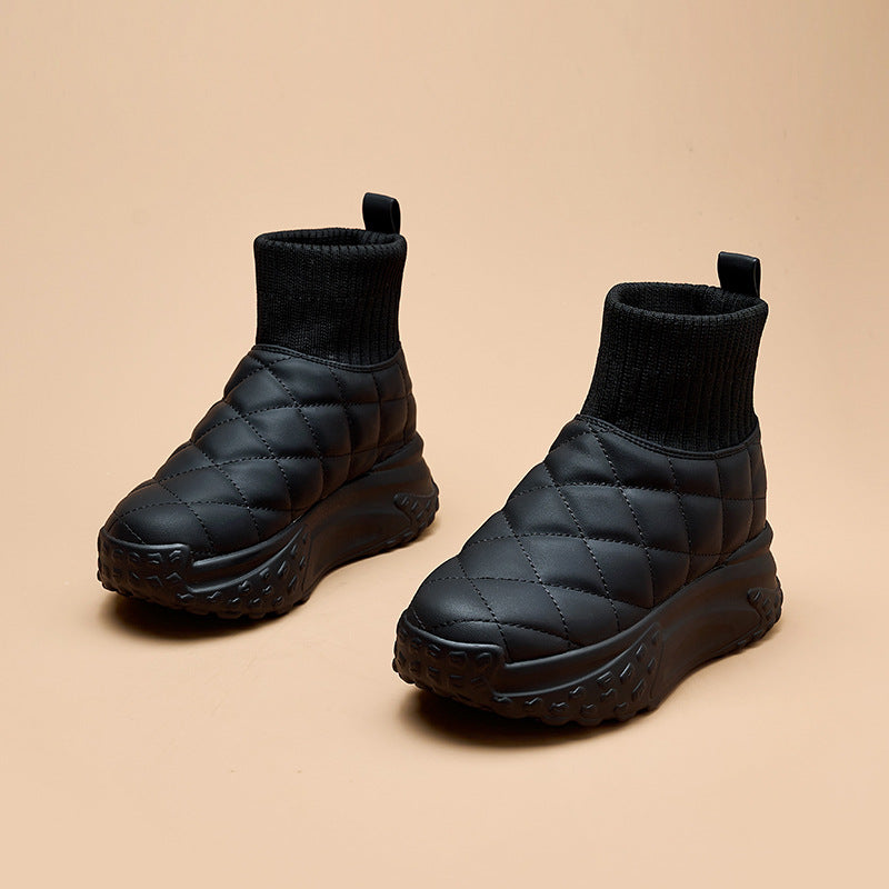 Women's Winter Veet Warm Cotton Platform Elevator Snow Boots