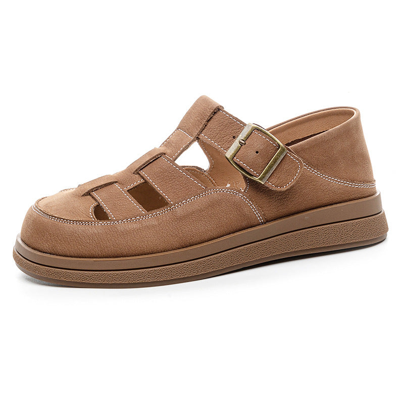 Women's Cow Soft Bottom Roman Closed Toe Sandals
