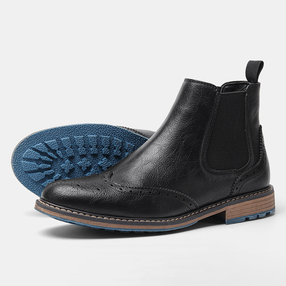 Men's Glamorous Chelsea Carved Brogue Vintage Boots