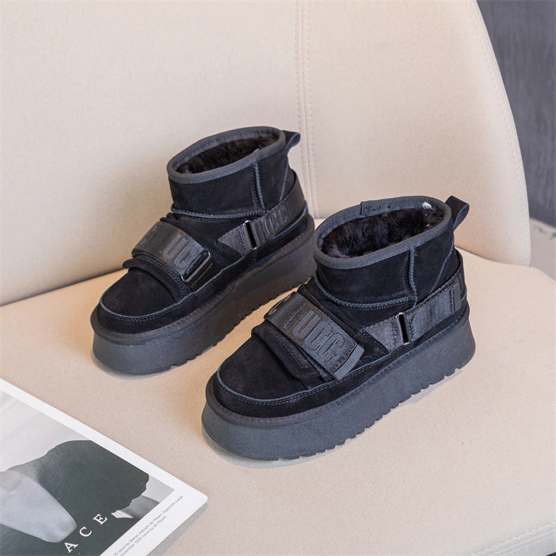 Genuine Platform Female Winter Thickened Veet Snow Boots