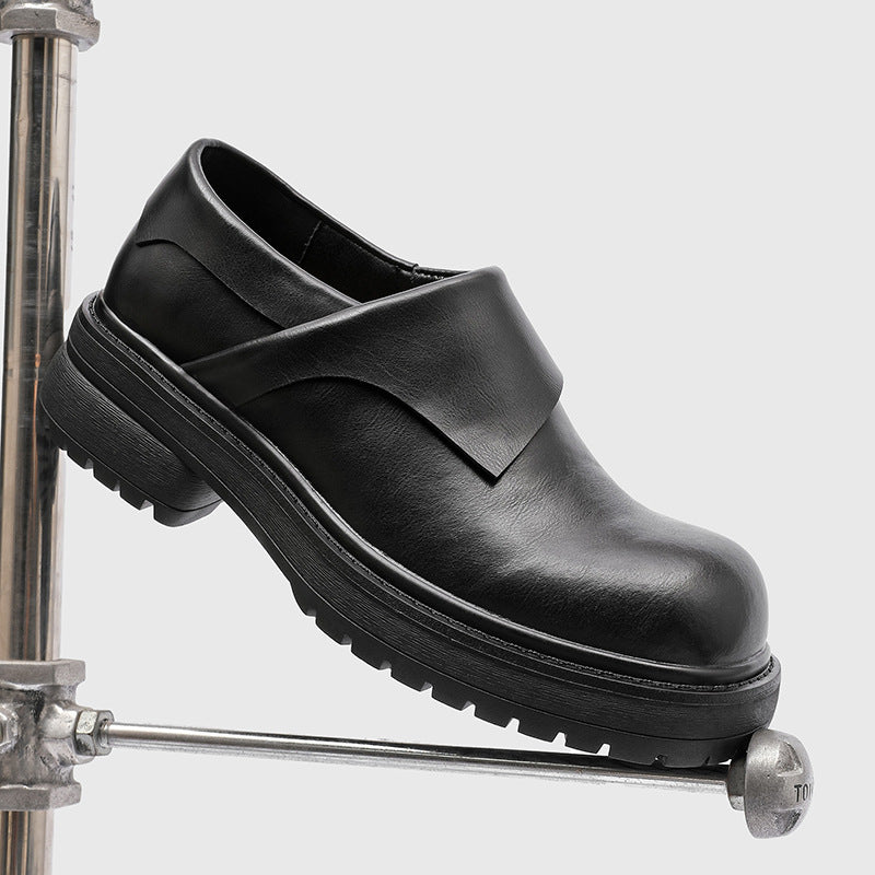 Thick Bottom Increased Big Head Male Leather Shoes