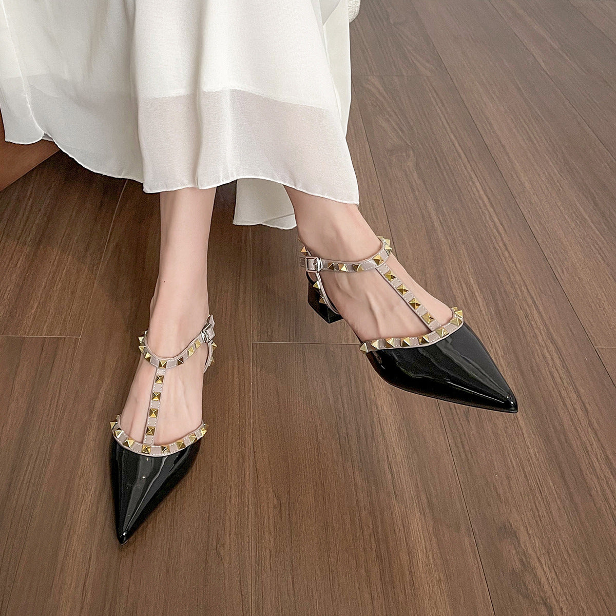 Women's Summer Outer Wear Chunky Pointed Temperament Heels