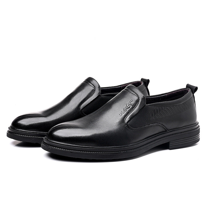 Men's Top Layer Cowhide Thick Bottom Soft Leather Shoes