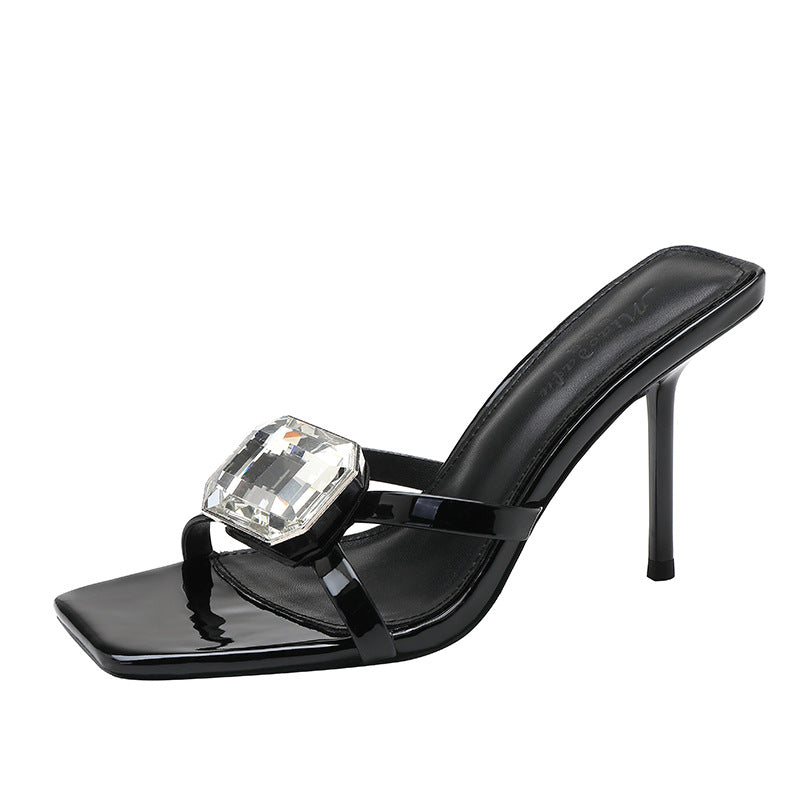 Women's Open Toe Outer Wear Summer Square Heels