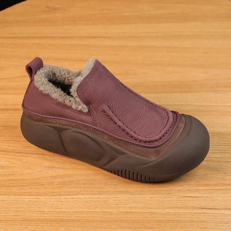 Women's Winter Fur Integrated Slip-on Fluffy Fleece-lined Casual Shoes