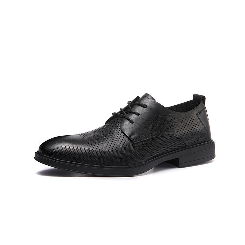 Classic Men's Business Breathable Comfortable Punching Leather Shoes