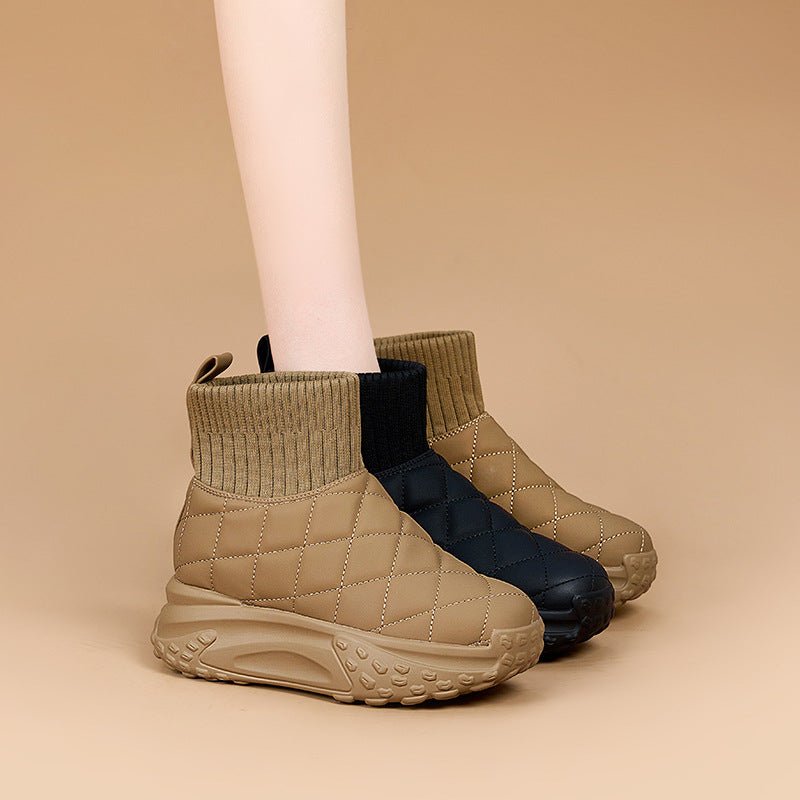 Women's Winter Veet Warm Cotton Platform Elevator Snow Boots
