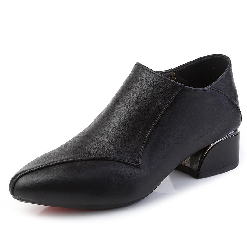 Women's Genuine Pumps Autumn Chunky Mid Plus Casual Shoes
