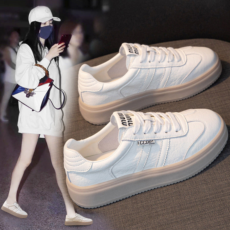 Women's & Men's White Autumn Genuine Preppy Style German Casual Shoes