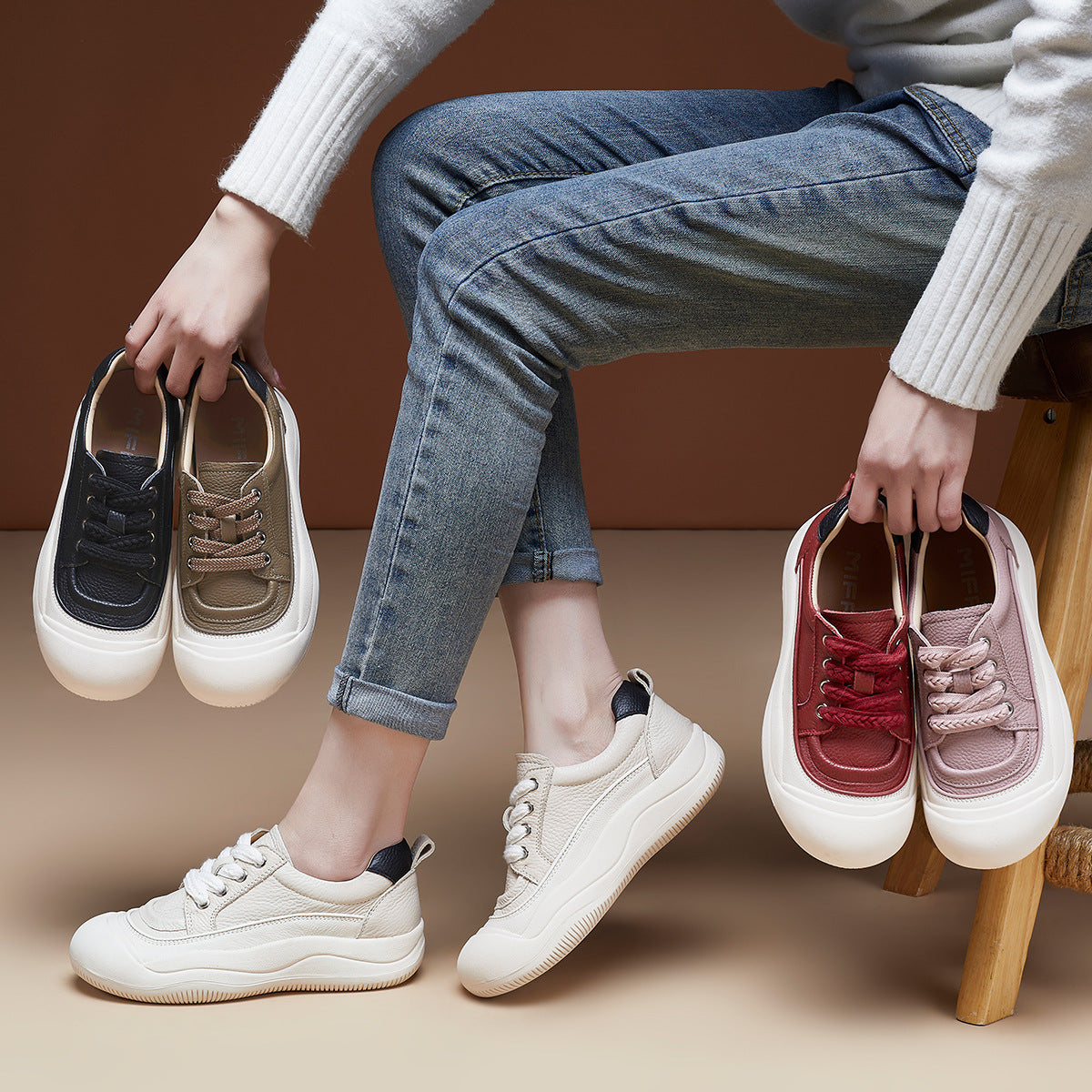 Women's Big Toe Bread Surface Soft Bottom Casual Shoes