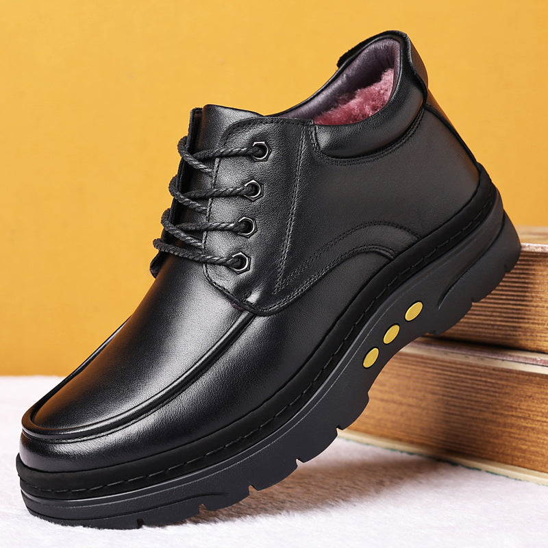 Men's First Layer Cowhide Cotton Genuine Wool Warm Outdoor Men's Shoes