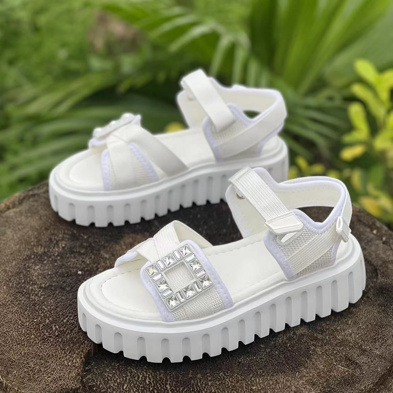 Women's & Men's Drill Buckle Hook Loop Fastener Fashion Sandals