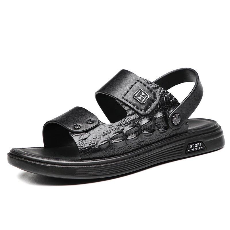 Men's Sheepskin Beach Outdoor Fashion Genuine Open Men's Shoes