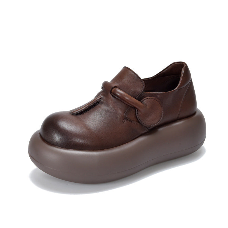 Women's Velcro Small British Buckle Platform First Casual Shoes