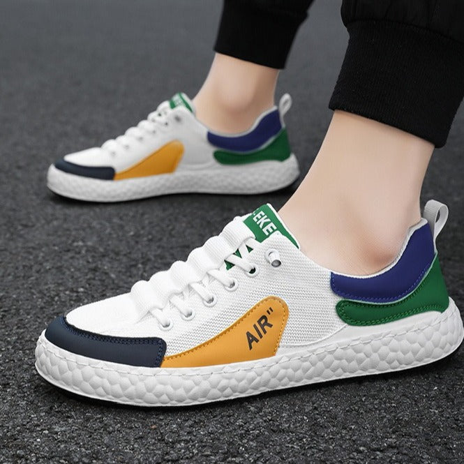 Men's Summer Breathable Fashion Mesh White Comfortable Soft Bottom Low Casual Shoes