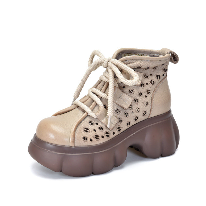 Women's Wedge Summer First Layer Cowhide Platform Sandals