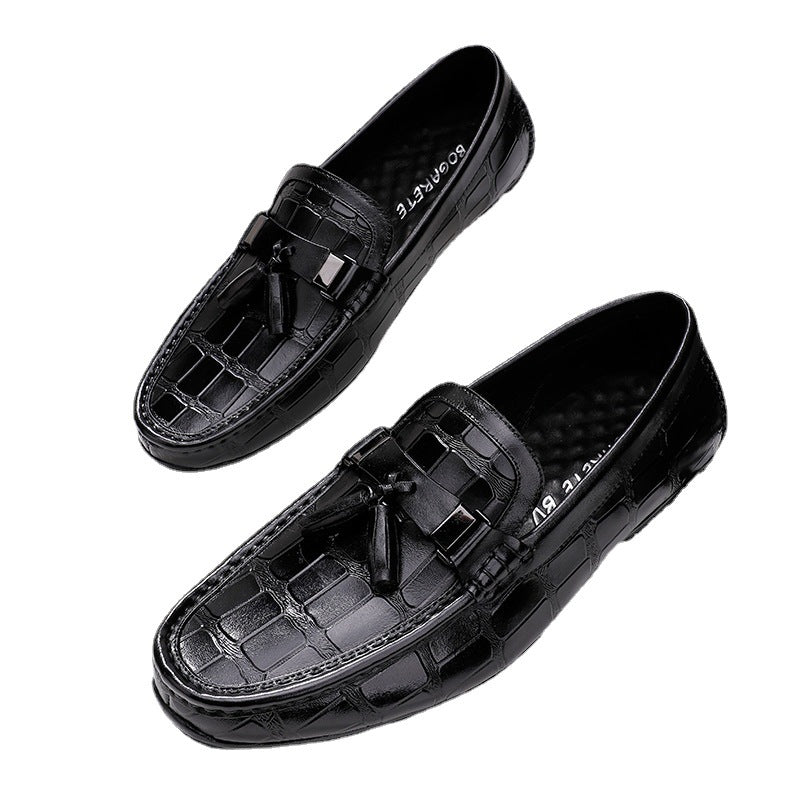 Men's Tassel Tods Green British Style Slip-on Casual Shoes