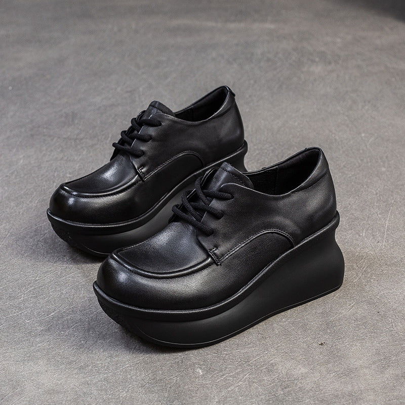 Women's & Men's Shu Wedge Retro Style Simple Top Loafers