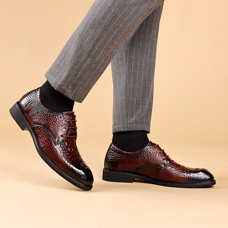 Men's Cowhide Business Formal Wear British Leisure Commute Leather Shoes