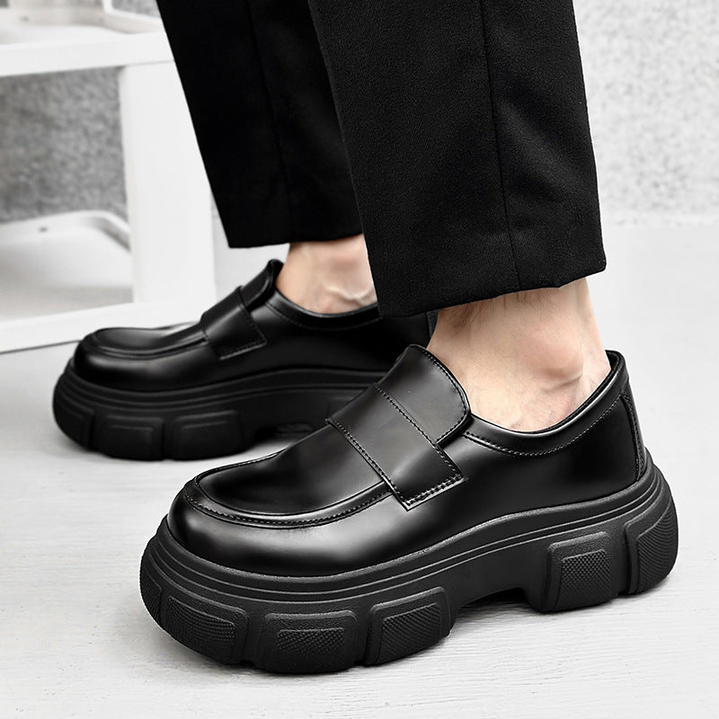 Men's Derby Platform Autumn Big Head Youth Leather Shoes