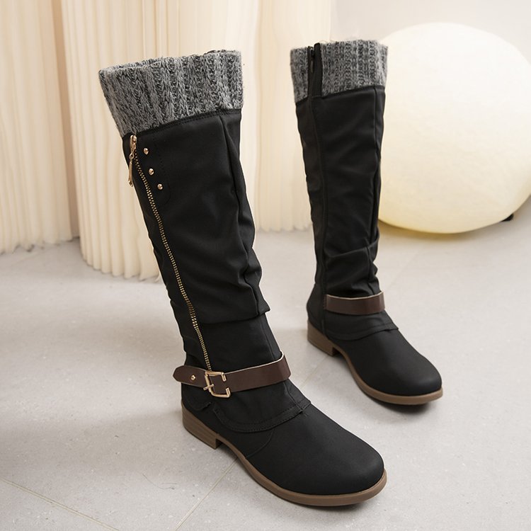 Women's Plus Size Chunky Side Zip High Heels