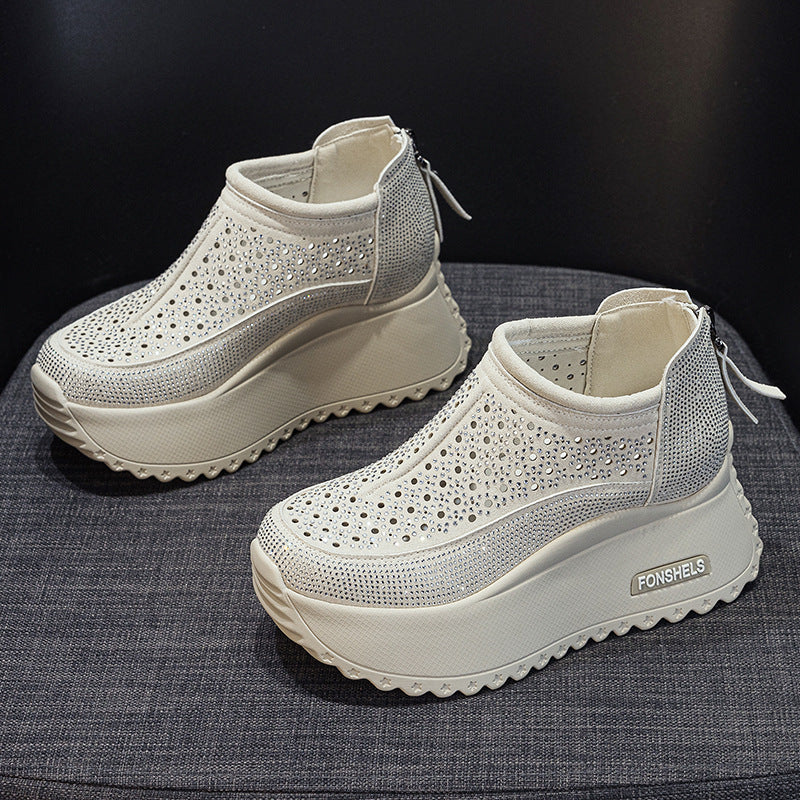 Women's Summer Round Toe Starry Rhinestone Fashion Breathable Women's Shoes