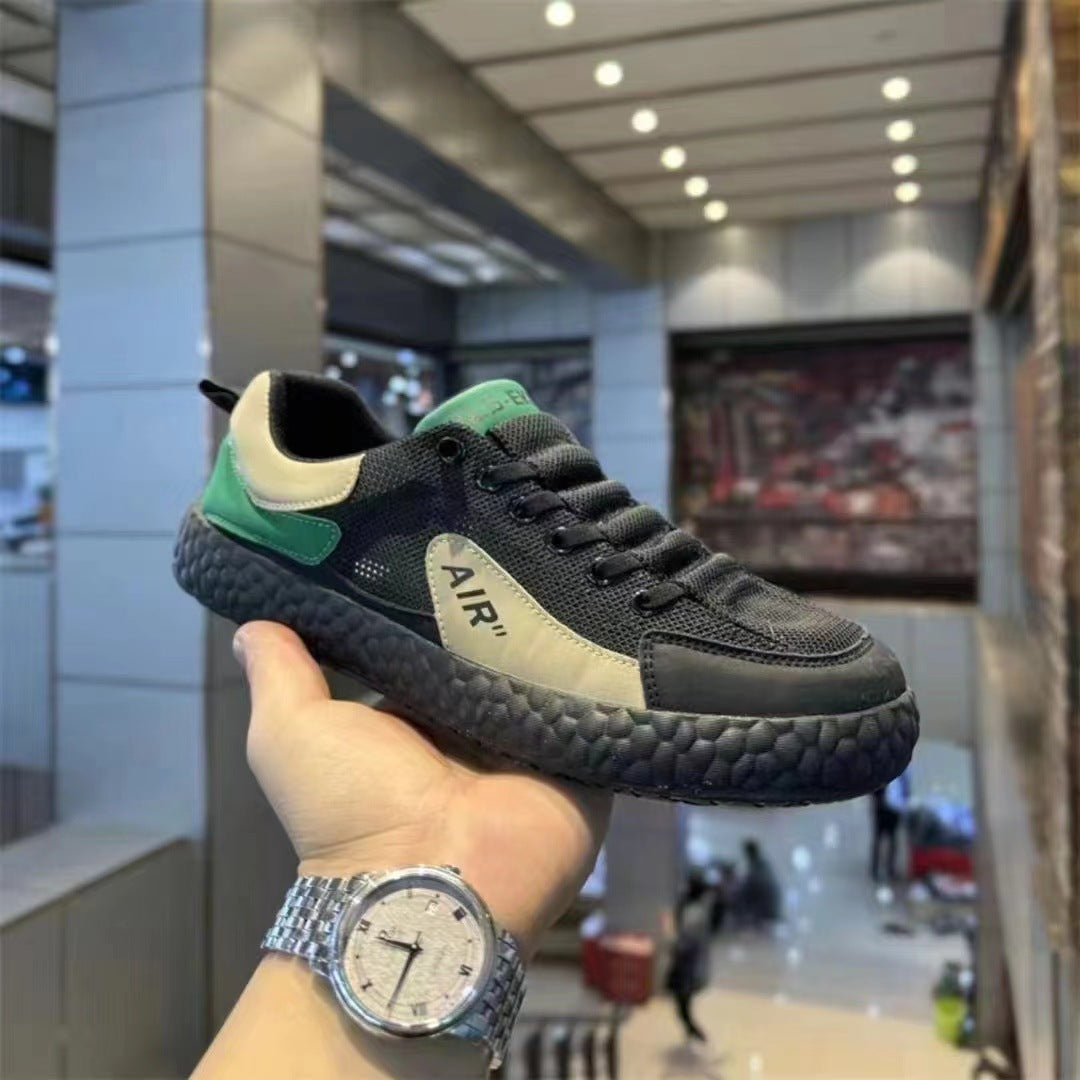 Men's Summer Breathable Fashion Mesh White Comfortable Soft Bottom Low Casual Shoes