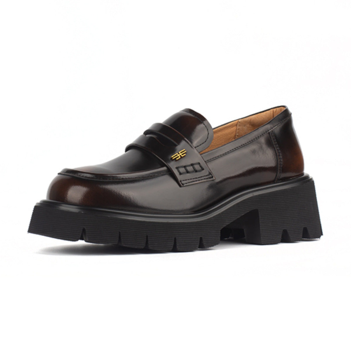Women's Source British Style Uniform Height Increasing Loafers