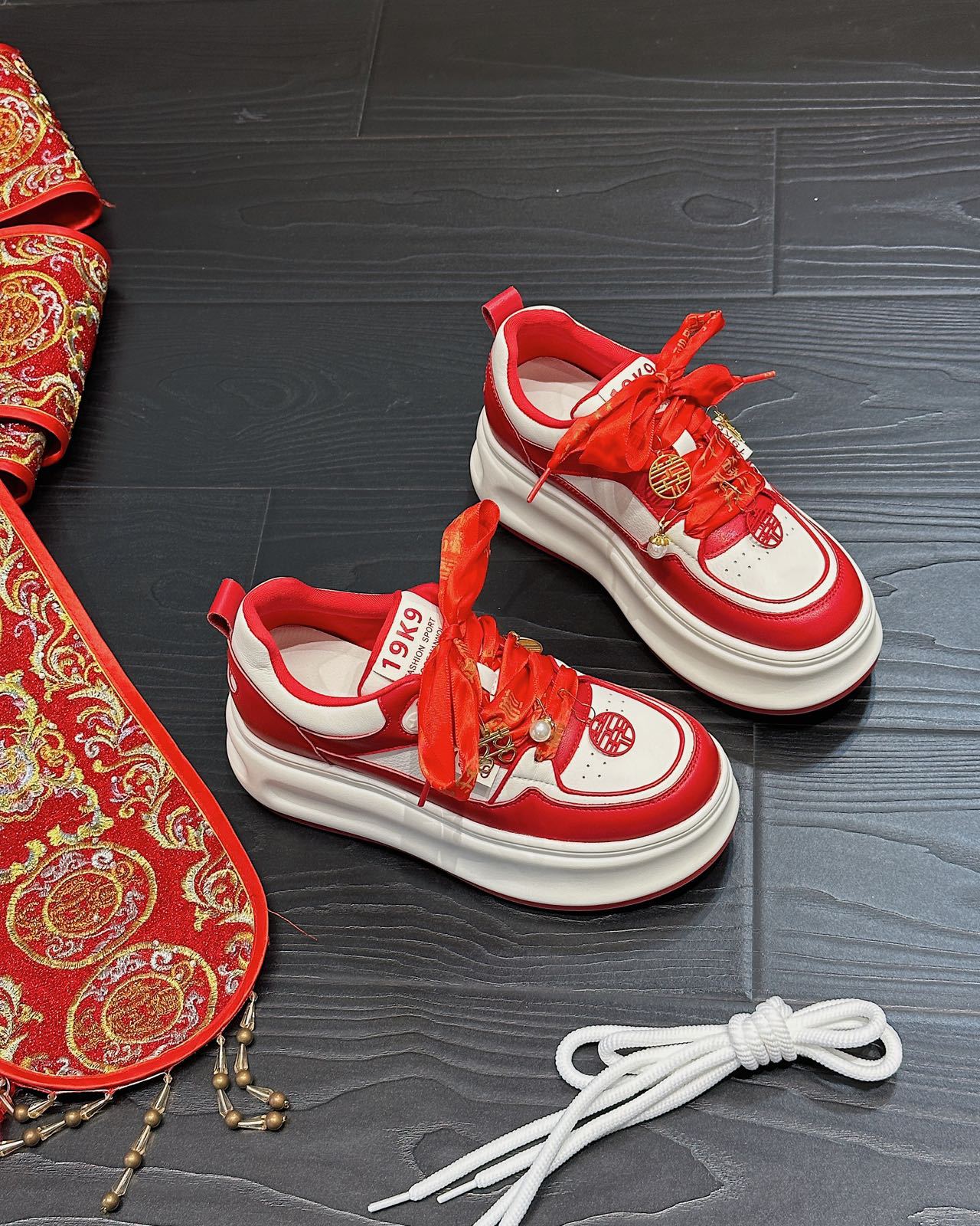 Bridal Thick Bottom Height Increasing Insole Sneakers