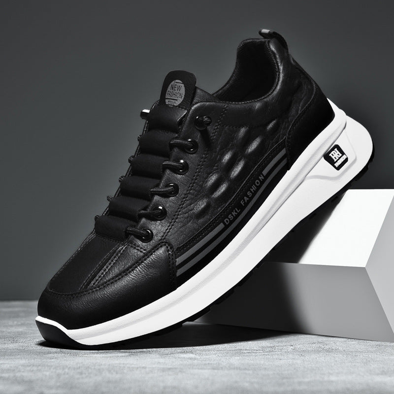 Men's Slouchy Charming Fashionable Platform Heightened Leather Shoes